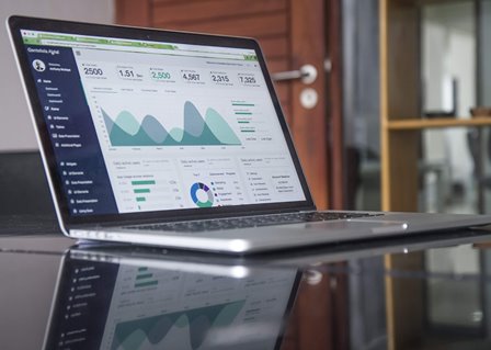 graphs on laptop screen